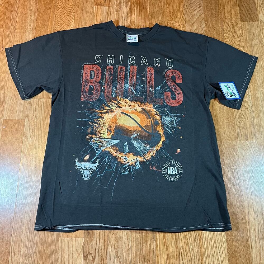 '47 brand CHICAGO BULLS Unisex‎ Vintage Tubular Tshirt Charcoal NWT Sz 2XL